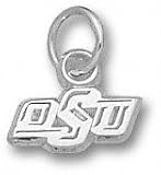 Oklahoma State Cowboys Solid Sterling Silver ''oSu'' 3/16'' Pendant