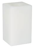 Candle Impressions CA10317WH Vanilla Scented 6-Inch Flameless Square Wax Candle, White