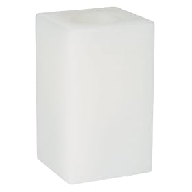 Candle Impressions CA10317WH Vanilla Scented 6-Inch Flameless Square Wax Candle, White by Candles