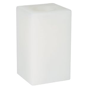 Candle Impressions CA10317WH Vanilla Scented 6-Inch Flameless Square Wax Candle, White by Northern International