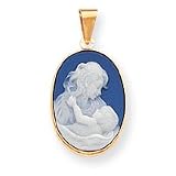 14k 15x20mm Porcelain Mother and Baby Cameo