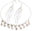 Sterling Silver Jewelry Sets - Earring & Necklace with Rosequartz Gemstones (gnklcs299)