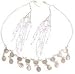 Sterling Silver Jewelry Sets - Earring & Necklace with Rosequartz Gemstones (gnklcs299)
