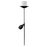 Paradise GL23128 Metal Solar Candle Stick Light with Flickering Amber LED, Black