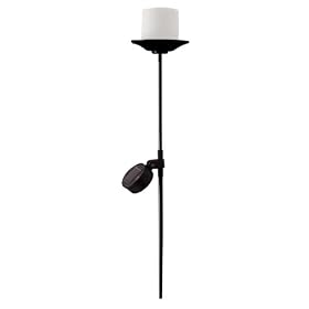 Paradise GL23128 Metal Solar Candle Stick Light with Flickering Amber LED, Black