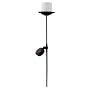 Paradise GL23128 Metal Solar Candle Stick Light with Flickering Amber LED, Black