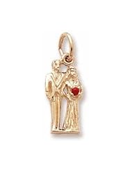 Rembrandt Charms, Bride & Groom Charm in Solid Sterling Silver or Gold