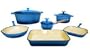9-Piece Enamel Cast Iron Blue Cookware Set