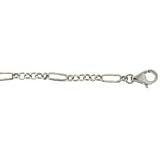 Platinum Rolo Figaro: Rolo Figaro Chain, 2.4mm Wide