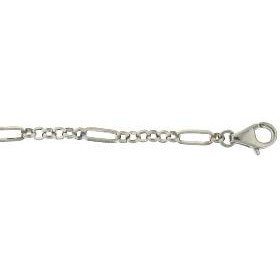 Platinum Rolo Figaro: Rolo Figaro Chain, 2.4mm Wide