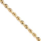 10k 5mm Handmade Diamond-cut Rope Chain Anklet - 9 Inch