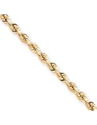 10k Gold 5mm Handmade Diamond-cut Rope Chain 24 Inches