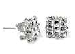 Silver Square Invisible Cut Cubic Zirconia Earrings, Size: 4mm