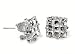Silver Square Invisible Cut Cubic Zirconia Earrings, Size: 4mm