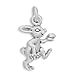 Sterling Silver Charm .625 in Easter Bunny Rabbit with Basket and Egg