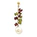 14k Garnet Peridot and Coin Pearl Dangle Earrings