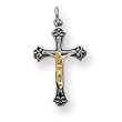 Sterling Silver Crucifix Pendant with 20 Inch Sterling Silver Chain