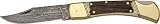 Damascus Filework Hunter Folding Lockback Stag Handles