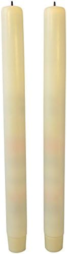 Set of 2 Flameless Taper Candles by Pushwick from Liown: 10 Inch LED Taper Candles, Timer and Batteries