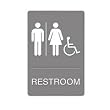 U S Stamp Ada Sign, Restroom/Wheelchair Accessible Tactile Symbol, Molded Plastic, 6 X 9