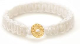 White Paracord Bracelet - 18K Gold Vermeil Button, Survival, Novelty, Woven Bracelet, Nylon Braided Cord Bracelet, GIft for Friend