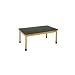 Diversified Woodcrafts P7206K30N UV Finish Solid Oak Wood Table with Plain Apron and Epoxy Resin Top, 54" Width x 30" Height x 24" Depth, 500lbs Capacity