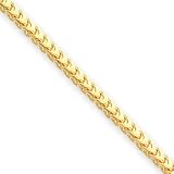 14k 3mm Franco Chain Anklet - 9 Inch