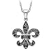 14kt. Gold, Black Diamond Fleur De Lis Fashion Pendant