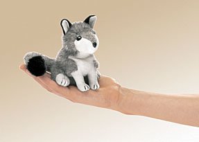 Childrens Toyshop  Toys : Folkmanis Mini Timber Wolf Finger Puppet