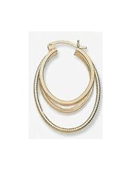 14k Fancy Tube Multiple Hoop Earrings