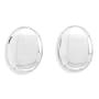 Polished Oval Clip-on Sterling Silver Earrings