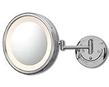 Aptations Chrome Pivot Arm Lighted Hardwired Wall Mirror