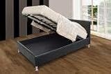 kenth OTTOMAN BROWN FAUX LEATHER DOUBLE STORAGE BED WITH CHROME LEGS AND ECONOMY MATTRESS