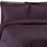 1500 Thread Count Egyptian Cotton 1500TC Sheet Set, King Damask Stripe Eggplant 1500 TC