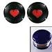 Heart Image on Cobalt Blue Background Single Flare Handmade Glass Plugs - 2G (6.5mm) - Sold as a Pair