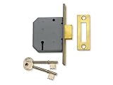 Yale Pm322 3Lever Mortice D.Lock 2.5in P.Brs