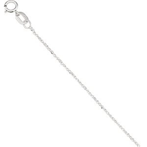 14K White Gold Sparkle Singapore Chain - 18 inches