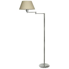 Urban Avenue Series Polished Chrome Swing Arm Floor Lamp