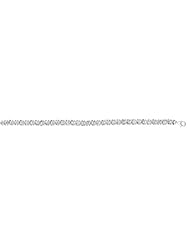 7.25" .25ctw Diamond Rhodium Plated Polished Hugs & Kisses Bracelet w/ Pear Shape Clasp 925 Sterling Silver