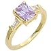 Gold Plated Brass Minimalist Ring with Light Amethyst Cubic Zirconia, Sizes: 5-10