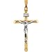 14K Two Tone Gold Crucifix Pendant