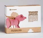 Automata Wood Winding Toy DIY Kit - Flying Pig