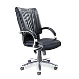 President Swivel/Tilt Leather Desk Chair- Black