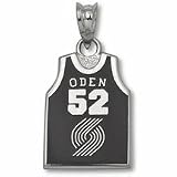 Greg Oden Portland Trail Blazers Oden 52 5/8 Enamel Jersey Pendant - Sterling Silver Jewelry