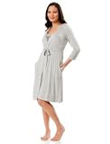A Pea in the Pod: 3/4 Sleeve Scoop Neck Tab Cuff Nursing Nightgown And Robe