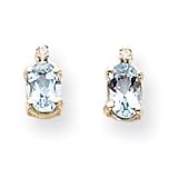14k Diamond & Aquamarine Birthstone Earrings XBE170
