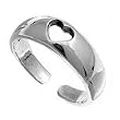 Sterling Silver Fashion Toe Ring - Heart - 3mm Band Width