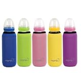 21oKbbUH AL. SL160  Momo Baby 3 Pack Standard Thermal Glass Bottle Huggers, Blue, 8 Ounce