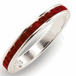 Simulated Ruby Eternity Ring Rhodium EP Size 4-9 Lifetime Guarantee ET14