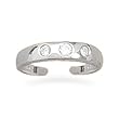 Rhodium Plated Toe Ring with 3 CZs